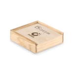 Jeu personnalisé dans un coffret en bois avec logo Casino couleur bois quatrième vue principale