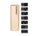 Jeu de dominos publicitaire dans une boîte en bois Dominó WoodBox couleur bois deuxième vue
