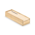 Jeu de dominos publicitaire dans une boîte en bois Dominó WoodBox couleur bois quatrième vue