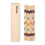 Mikado publicitaire pas cher dans une boîte en bois Miniwood couleur bois deuxième vue