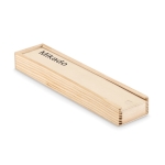Mikado publicitaire pas cher dans une boîte en bois Miniwood couleur bois quatrième vue