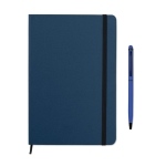 Set de carnet et stylo coloré A5 avec des pages lignées ColourTouch couleur bleu
