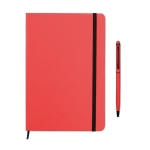 Set de carnet et stylo coloré A5 avec des pages lignées ColourTouch couleur rouge