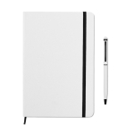 Set de carnet et stylo coloré A5 avec des pages lignées ColourTouch couleur blanc