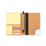 Ensemble avec carnet en papier recyclé, autocollants et stylo EcoSet couleur noir troisième vue