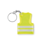 Porte-clés économique en forme de gilet réfléchissant en PVC Visible couleur jaune fluorescent troisième vue