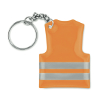 Porte-clés économique en forme de gilet réfléchissant en PVC Visible couleur orange fluorescent
