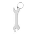 Porte-clés en métal avec décapsuleur en forme de clé anglaise ToolTime couleur argenté deuxième vue