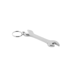 Porte-clés en métal avec décapsuleur en forme de clé anglaise ToolTime couleur argenté troisième vue