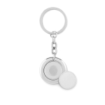 Porte-clés métallique personnalisé avec jeton de supermarché MetalCoin couleur argenté brillant