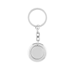 Porte-clés métallique personnalisé avec jeton de supermarché MetalCoin couleur argenté brillant deuxième vue