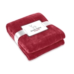 Belle couverture publicitaire en flanelle pour cadeaux clients Verbier couleur bordeaux troisième vue principale