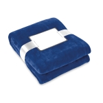 Belle couverture publicitaire en flanelle pour cadeaux clients Verbier couleur bleu