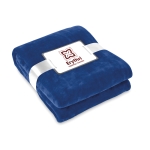 Belle couverture publicitaire en flanelle pour cadeaux clients Verbier couleur bleu vue principale