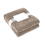 Belle couverture publicitaire en flanelle pour cadeaux clients Verbier couleur kaki
