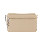 Trousse de toilette personnalisée en polyester à 2 fermetures couleur beige deuxième vue