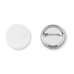 Badge publicitaire personnalisé avec logo Ø44 mm MiniPin couleur blanc