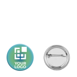 Badge publicitaire personnalisé avec logo Ø44 mm MiniPin couleur blanc vue avec zone d'impression