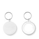 Porte-clés avec médaille Ø44mm avec logo en couleur MiniPin couleur blanc