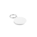 Porte-clés avec médaille Ø44mm avec logo en couleur MiniPin couleur blanc deuxième vue