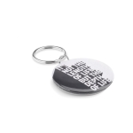Porte-clés avec médaille Ø44mm avec logo en couleur MiniPin couleur blanc troisième vue