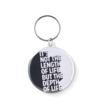 Porte-clés avec médaille Ø44mm avec logo en couleur MiniPin couleur blanc quatrième vue