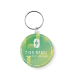 Porte-clés avec médaille Ø44mm avec logo en couleur MiniPin couleur blanc vue principale