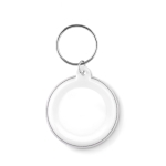 Porte-clés avec médaille Ø44mm avec logo en couleur MiniPin couleur blanc neuvième vue