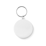 Porte-clés avec médaille Ø44mm avec logo en couleur MiniPin couleur blanc dixième vue