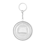 Porte-clés avec badge décapsuleur pour la publicité Ø58 mm MultiPin couleur blanc quatrième vue