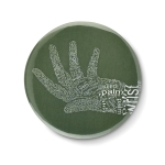 Badge mini miroir de poche Ø75mm personnalisé en couleurs PinView couleur argenté mat cinquième vue