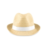 Chapeaux de paille personnalisés classiques de Ø27 Original couleur blanc