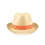 Chapeaux de paille personnalisés classiques de Ø27 Original couleur orange