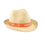 Chapeaux de paille personnalisés classiques de Ø27 Original couleur orange deuxième vue principale