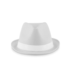 Chapeau promotionnel en polyester avec ruban blanc avec logo Colors couleur blanc deuxième vue