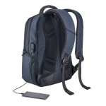 Sac à dos imperméable pour ordinateur, dos rembourré 17'' PowerTech couleur bleu troisième vue