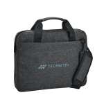 Porte-documents personnalisé et rembourré à pochette PC 14” GreyLine couleur gris foncé image avec logo
