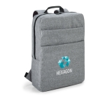 Sac à dos élégant rembourré pour ordinateur de 15,6 pouces GreyLine couleur gris image avec logo
