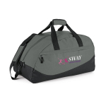 Sacs de sport personnalisés bon marché en deux couleurs Atletics couleur gris foncé image avec logo