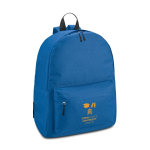 Sac à dos avec poche sur le devant et bretelles rembourrées couleur bleu roi image avec logo