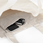 Sac coton publicitaire avec poche intérieure 280 g/m2 Eco Premium couleur naturel troisième vue