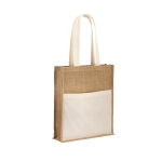 Sac de course personnalisé en jute avec poche 240 g/m2 Yute Pocket couleur naturel
