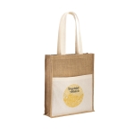 Sac de course personnalisé en jute avec poche 240 g/m2 Yute Pocket couleur naturel image avec logo