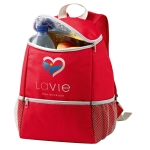 Sac à dos isotherme personnalisé avec poches en filet Discover couleur rouge image avec logo 4