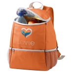 Sac à dos isotherme personnalisé avec poches en filet Discover couleur orange image avec logo 4