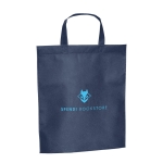 Sac non tissé publicitaire avec courtes anses 80 g/m2 Basis couleur bleu image avec logo