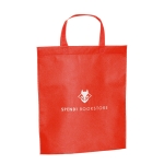 Sac non tissé publicitaire avec courtes anses 80 g/m2 Basis couleur rouge image avec logo