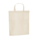 Sac non tissé publicitaire avec courtes anses 80 g/m2 Basis couleur beige
