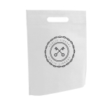 Sac non tissé personnalisé avec anses découpée 80 g/m2 Minimart couleur blanc image avec logo
