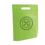 Sac non tissé personnalisé avec anses découpée 80 g/m2 Minimart couleur vert clair image avec logo